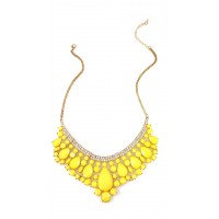 ‘Maryana’ Yellow Teardrop Pave Collar Statement Necklace